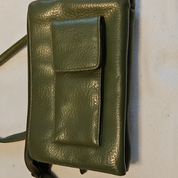 Olive Green Leather Crossbody Bag - Picture 5 of 5